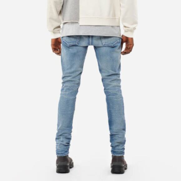 John Elliott Size 30 Mens Blue The Cast 2 Jeans White Paint Speck Speckled Hip - Picture 2 of 15